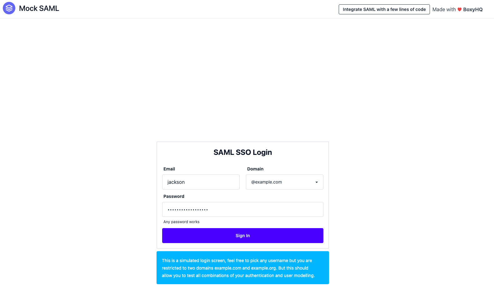 SAML SP Login