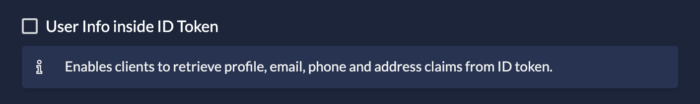 ID Token settings